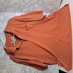 Tri Mountain Shirt Men's Size L Orange Short Sleeves Polo Shirt